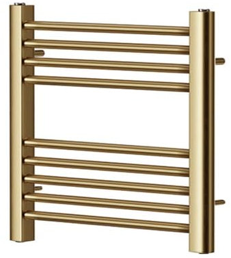 Greened House Radiatore scaldasalviette in ottone spazzolato, 400 mm di larghezza x 600 mm di altezza, piatto