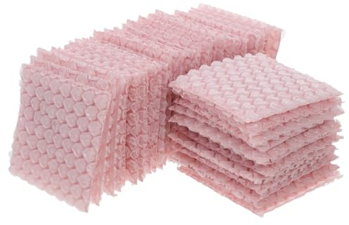 MAGICLULU 50pcs Heart Shaped Bubble Mailers Foil Pouches for Shipping Moving Packaging