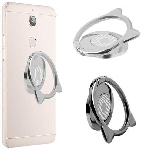 Anillo para teléfono móvil, 2 Piezas Anillo Movil Universal, Soporte y Agarre para Teléfonos Móviles : 360 ° de rotación Universal, Soporte para Movil para Todos los Smartphones