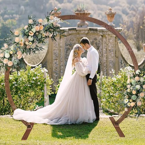 Arco rústico de Madera para Bodas, 2,3 m, Ideal para decoración de jardín, Patio o césped (un Solo Color)