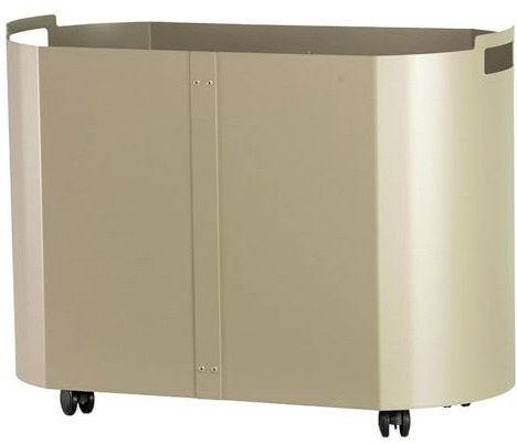 Portalegna ovale acciaio tortora sabbia h.43 l.59x35 cm. Made in Italy da Comex Production