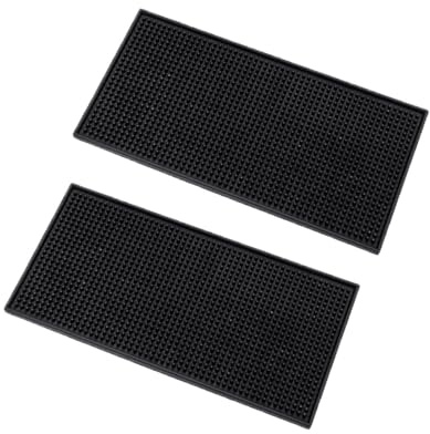 2 Pack Durable Rubber Bar Mats, Spill Mats for Home Bar, Countertop Decor, 12 x 6 Small to Large Sizes, Ideal Home Bar Accessories, Bars Gifts for Kitchen, Man Cave, or Bar Setups