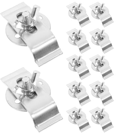 WOONEKY Kit de Fixation sous Évier 16 Pièces en Acier Inoxydable, Clips pour Évier Encastré la Cuisine et Salle de Bain, Supports de Montage Discrets pour Lavabo sous Plan,