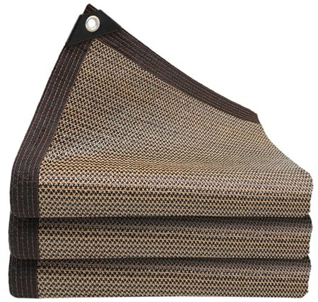 Tenda da Sole per Esterno,Telo Rete Ombreggiante Marrone Occhiellato Vele Parasole per Copertura Pergolato con Occhielli per Recinzione Giardino Balcone,5x6m