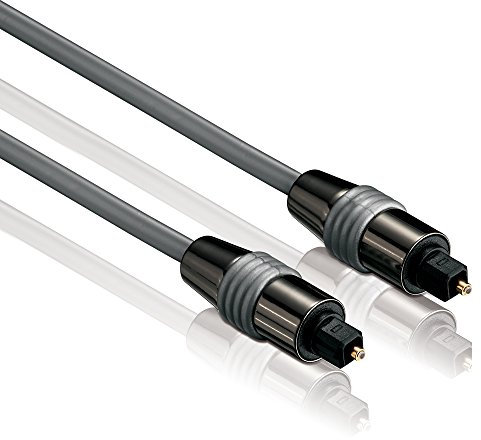 HDSupply TC030-005 Toslink S / PDIF cable de audio, fibra óptica, enchufe, Ø 6.0 mm, 0.50 m, gris/negro