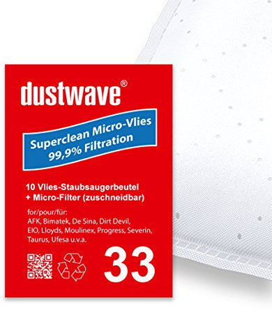 Sparpack - 10 Staubsaugerbeutel passend für CTC - SSB 98 / SSB98 Staubsauger - dustwave® Markenstaubbeutel/Made in Germany + inkl. Micro-Filter