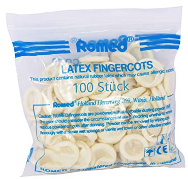 1000 Stück Latex gepudert Fingerlinge von Romed(M (Medium))