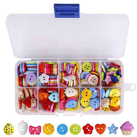 Knöpfe Harz Tasten Candy Farben Kleine Knöpfe mit Kunststoff Box für Nähen Handwerk Scrapbooking und DIY Handgefertigte Verzierung 235 Stück