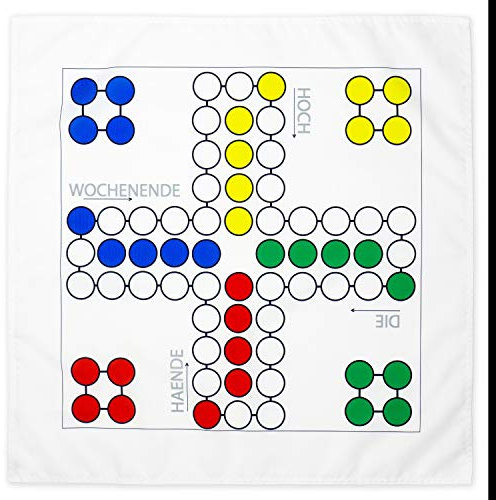 Drinking Ludo Trinkspiel, auf 70 x 70 cm Tischdecke gedruckt, nutze Shot Gläser als Spielfiguren, Saufspiel Vorglühen, Kater vorprogrammiert, Trinkspiel Spielfeld, Brettspiel Erwachsene, Party