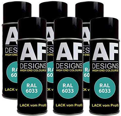 Lot de 6 bombes de peinture RAL RAL 6033 - Pour voiture - Brillant