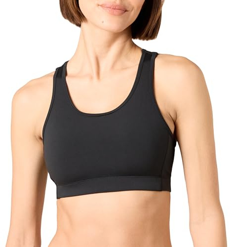 Amazon Essentials Active Sculpt Reggiseno Sportivo con Dorso a Vogatore e Sostegno Medio Donna, Nero, L
