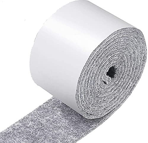 SunAurora Filzgleiter Selbstklebend, Stark Filzstreifen, Schneiden Sie jede Form Filzband, Bodenschutz Filzstreifen, Filzstreifen zur Geräuschreduzierung(4m*5cm*3mm)
