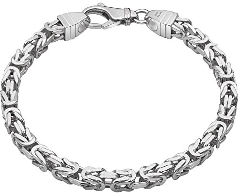 modabilé Armband Königskette Herren Armkettchen aus 925 Sterling Silber (19cm I 4,7mm breit) I Silberarmband ohne Anhänger I Königsarmband für Mann I Produziert in Deutschland