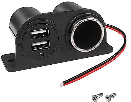 MEIRIYFA Dual USB Cigarette Lighter Socket Power Outlet Car Charger, 3.1A Dual USB + Cigarette Lighter 12/24V Power Adapter Replacement for Vehicle Truck SUV Motorcycle Boat
