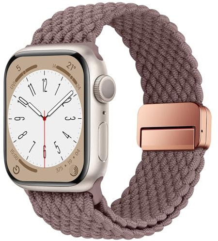 HITZEE Compatible con Correa Apple Watch 49/46/45/44/42/41/40/38mm, Correas Elástica con Cierre Magnético Diseñadas para Apple Watch Ultra 2 Serie 10 9 8 7 SE 6 5 4 3 (38/40/41/42, Púrpura)