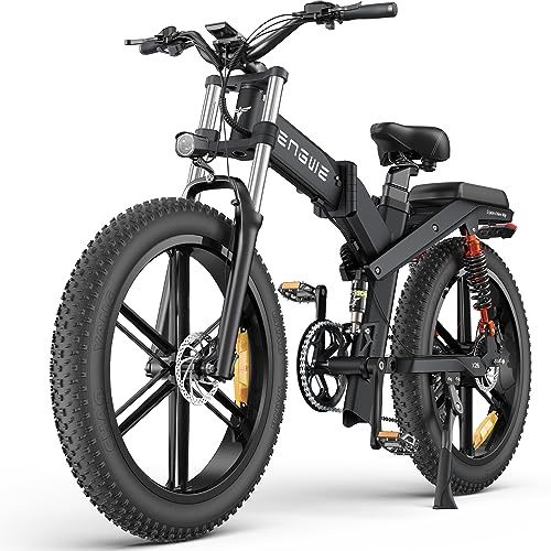 ENGWE X26 Vélo électrique Pliable VTT de 26 x 4.0 Fat Tire Batterie Double Amovible 48V19.2AH/10AH Autonomie 150 km, 3 Suspension Triple 8-Speed Tout Terrain