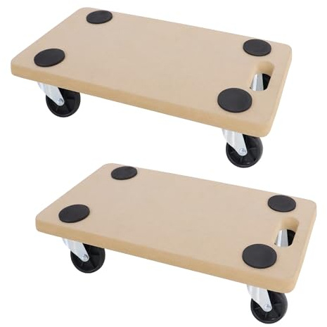 TRMLBE 2 x rullbräda, transportskoter, 58 x 29 cm, möbelskoter, transportskoter, av MDF rullbrädor, transport, rullvagn upp till 200 kg, lastkapacitet för flyttning, möbeltransport