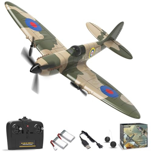 volantexrc Spitfire 3 Kanal Funkgesteuertes Flugzeug RTF mit 2 Batterien 3CH RC Plane RTF RC Segelflugzeugspielzeug für Anfänger, Kinder, Erwachsene
