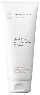 InnovaGoods Crema Anticelulítica efecto calor 200ml con kombucha, manteca de karité & Castaño de Indias, elimina toxinas, reduce la celulitis, ingredientes naturales para todo tipo de piel