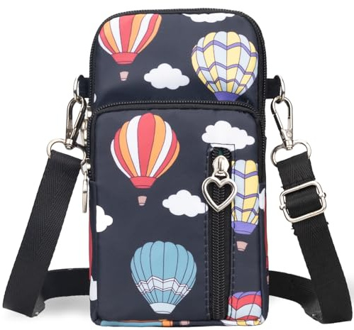 Small Crossbody Bags for Women, Universal Pouch Wallet Cell Phone Purse Lightweight Pockets Handbags Mini Shoulder Bag, 011 Cloud Hot Air Balloon, L