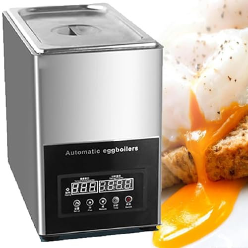 XUXIAO Commercial Electric Automatic Egg Boilers, 9L Large Capacity Egg Boiler, Warm Water Egg Boiling Machine with 50Pcs, for Rapid Soft, Medium, Hard Boiled Eggs, Poached