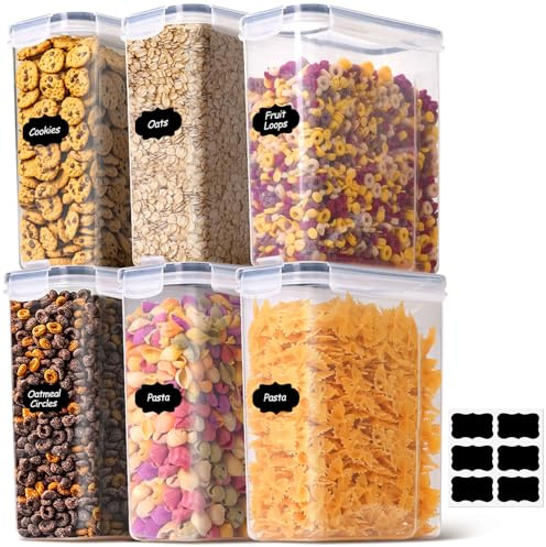 ComSaf Set 6 Recipientes Herméticos Para Alimentos 2500ml, Botes Cocina Almacenaje Para Familias Y Personas Que Organizan La Cocina, Mantiene Frescura En Despensa Y Reduce Desorden