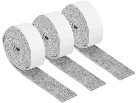 3 rullar självhäftande filtglidare, filt självhäftande möbeltassar, starka filtremsor, 100 cm x 3 cm, tjocklek 3 mm, skär varje form, filtglider för stolar, möbler