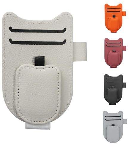 BURENZHAYA Soporte para gafas de sol para el coche, soporte para gafas de sol para el coche, clip multifuncional de cuero para el coche,– Soporte para parasol con clip para tarjetas Organizador – Clip