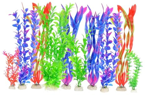 Harilla 10 Pezzi Piante Acquario Artificiali Decorazioni Accessori Ornamenti Simulazione Pp per Acquario Adatte Ad Acquari Domestici Acquari da U, Style B