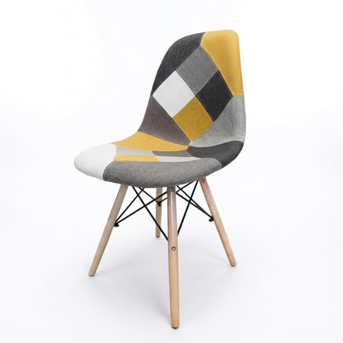BUYBUY Sedia Serie Picasso in PP con Seduta Imbottita Patchwork