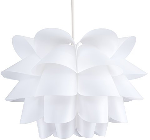 MiniSun | Modern Intricate Design White Ceiling Light Shade | Pendant Lights, Home Décor & Improvement Essential | 400mm Shade Width