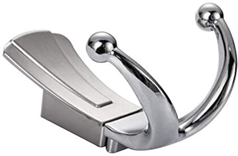 Yardwe Ganci appendi Asciugamani Ganci Appendiabiti Doppi Asciugamani Gancio per Bagno Appendiabiti a Parete Gancio Resistente Accappatoio Vestiti Gancio per Bagno(Cromo Lucido)