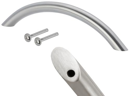 Stahlia Möbelgriffe Edelstahl MASSIV 96mm Bogengriffe Ø10mm (1 Stück) Schrankgriffe Griffe Möbel Schubladengriffe Küchengriffe Möbelgriffe Silber
