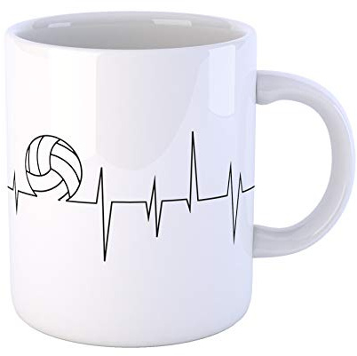 Tazza Il Mio Cuore Batte Per La Pallavolo Heart Beat Passion Volleyball-Sport