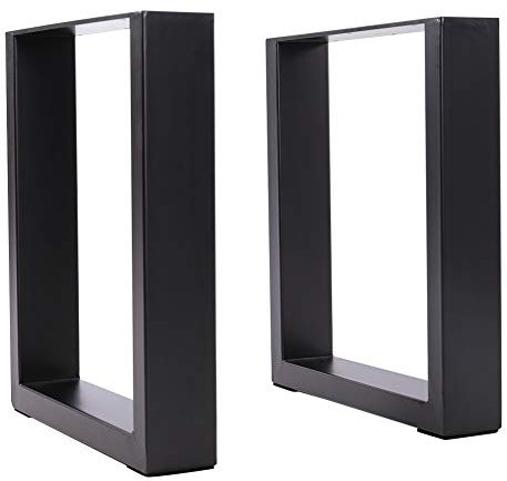 INMOZATA Tischkufen 2 Stück Tischbeine Metall Möbelfüße Tischgestell Tischkufen mit Bodenschoner und Schrauben für Esstisch Schreibtisch Stizbank 60 x 7 x 71cm Schwarz