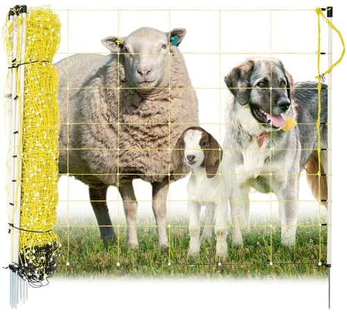 Premier 1 Portable Electric Sheep & Goat Net Fence with Built-in Posts | Yellow – 35H x 164'L