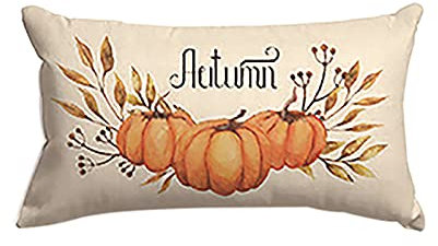 FeiliandaJJ Fall Kissenbezüge 30x50cm Thanksgiving Herbst Dekorative Kissenbezug Kissenhülle Leinen Rechteck Pillowcase für Schlafzimmer Wohnzimmer Sofa Bed (04C)