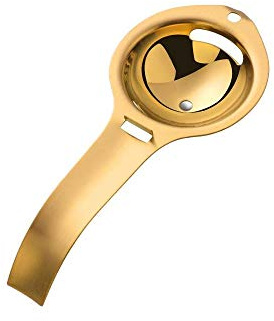 Buyer Star Stainless Steel Egg Separator Egg Yolk White Separator Tool Egg Divider Egg White Separator Filter Egg Yolk Extractor Poached Egg Sieve Kitchen Gadget, Dishwasher Safe, Gold, 1 Piece