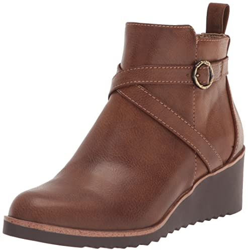 LifeStride Womens Zinfandel Wedge Ankle Boot Whiskey Brown 9.5 W
