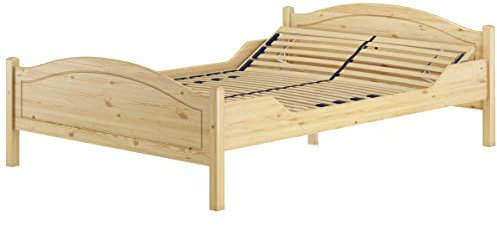 Erst-Holz®Doppelbett 140x200 Kieferbett Massivholz Ehebett Französisches Bett V-60.30-14Federholzrahmen inkl.