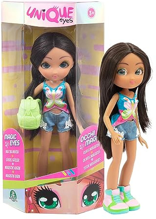 Giochi Preziosi, Unique Eyes Bambola Fashion Doll Victoria, Bambola Bambina dai 3 Anni, le Uniche Bambole che ti Seguono con lo Sguardo, Accessori Moda e Zainetto Colorato