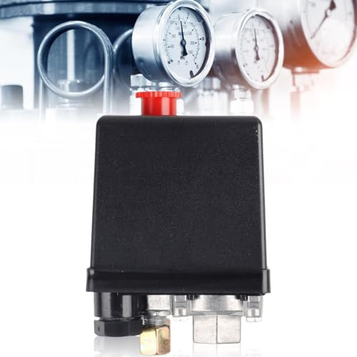 Druckschalter Kompressor, AC 220V 20A Einlochmontage Kompressor Druckschalter-Steuerventil Einloch-Druckschalter für Luftkompressor Steuerventil Schnellen Druckabbau Max 175PSI(1 Loch)