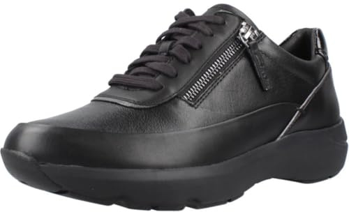 Clarks Tenis Tivoli con Cremallera para Mujer, Black Combi, 39.5 EU