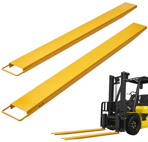 VEVOR Pallet Fork Extensions, 72 Length 5.5 Width, Heavy Duty Carbon Steel Fork Extensions for Forklifts, 1 Pair Forklift Extensions, Industrial Forklift Fork Attachments for Forklift Truck, Yellow