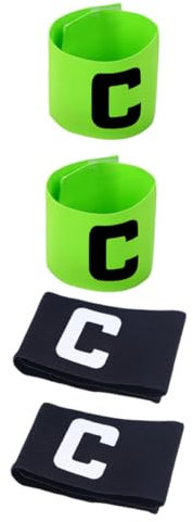 WOONEKY 4stücke Kapitänsbinden Für Fußball Und Basketball Wiederverwendbare Rutschfeste Armbinden Schwarz Und Fluoreszierendem Grün Für Teamaktivitäten Und Sportgeschenke