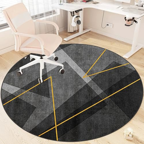 Alfombra Protector Suelo Silla Ruedas, Alfombra Silla Gaming, Alfombrilla para Silla de Oficina, Tapete de protección de Madera/baldosas, Redondo Protector Suelo Silla de Escritorio 80 cm