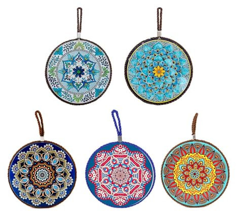 5pcs ceramic trivets, hot dish mat, hot pot holder, pot holder, Heating pads for decorating tabletops and countertops, can be hung, kitchen Decor