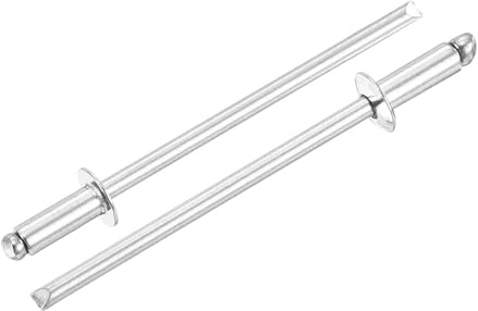 uxcell 100Pcs 3/32 x 1/4 304 Stainless Steel Dome-Head Blind Rivets, Open-End Type Blind Rivets for DIY, Sheet Metal, Automotive Repairs, Furniture, Boat, and Duct Work (Silver)
