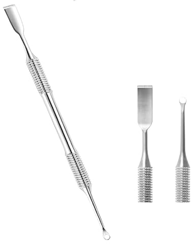 DEFIYEAR Staleks Pro Cuticle Pusher Tool, Dual-Head Steel Push-Dead Skin Remover Stainless Steel, Cuticle Pusher Manicure & Pedicure Tool, Professional Cuticle Pusher for Salon and Home Use