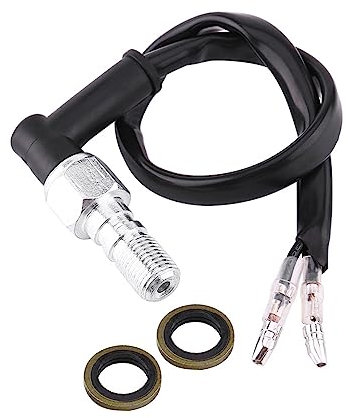 Set Posteriore Universale per Moto, Interruttore Luce Freno Idraulico con Rondelle, Adatto per la Maggior Parte dei Tipi di Moto, Alluminio Nero, Passo Filettatura M10 1,25 mm.